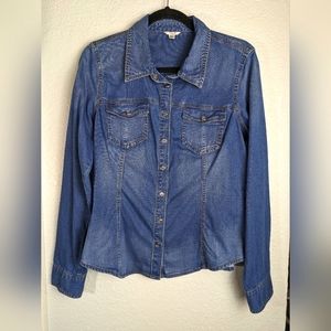 Guess denim women's large shirt